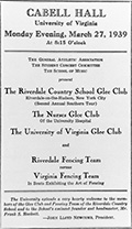 One of the 1930s extracurricular activities enjoyed by students was the Nurses' Glee Club of the University Hospital.