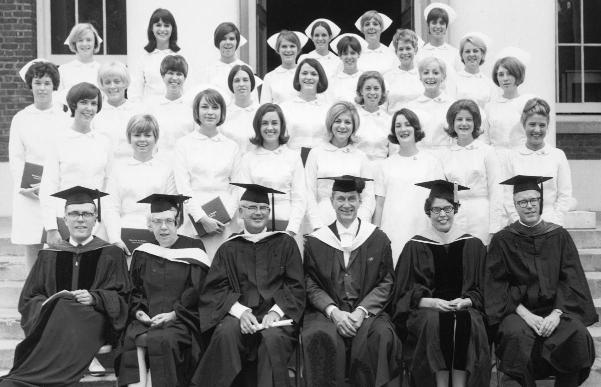 School of Nursing's last diploma graduating class, 1968.	Eleanor Crowder Bjoring Center for Nursing Historical Inquiry, University of Virginia School of Nursing.