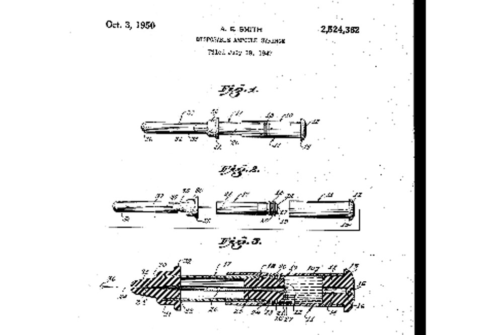 Arthur Smith disposable ampoule syringe patent