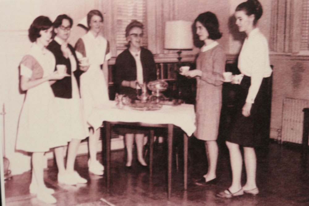 McKim Hall afternoon tea with nursing students 1969