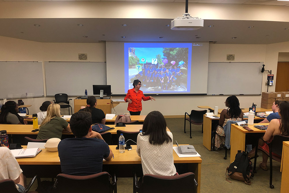 Dean of students Theresa Carroll at BSN transfer in orientation in May 2022.