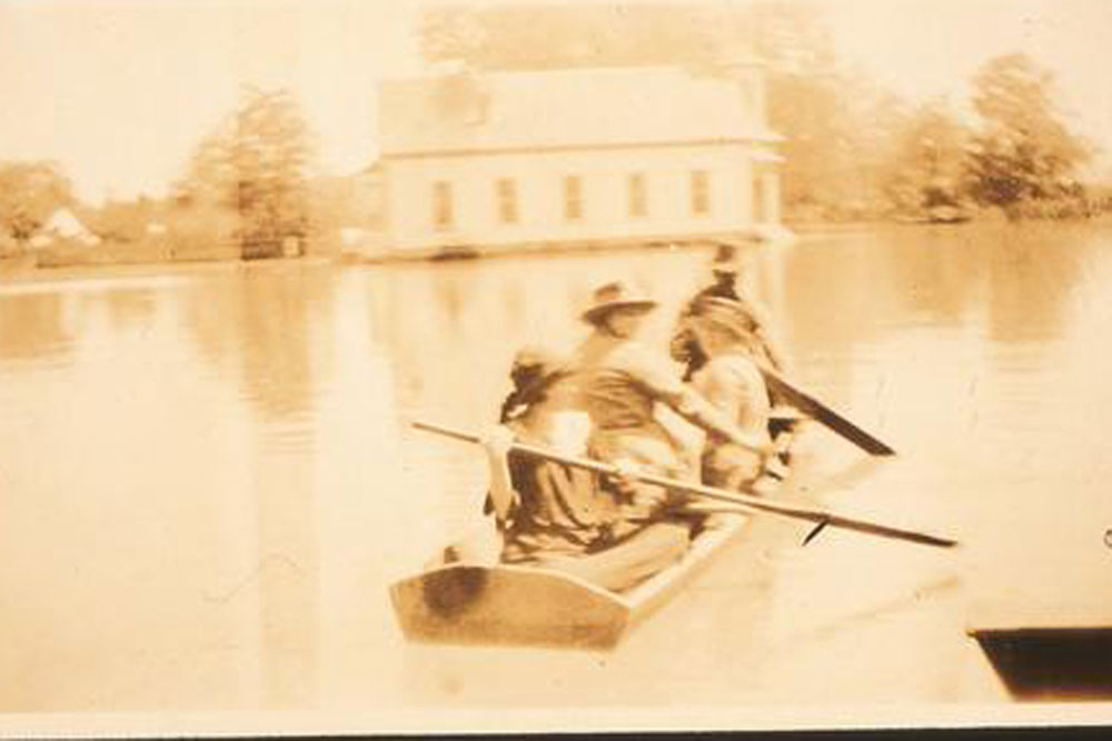 Benoist Collection - nurse in a boat during a flood Mississippi 1927
