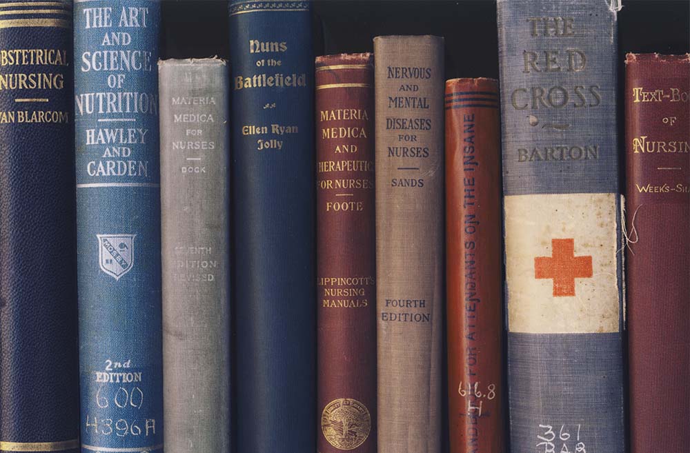 Nursing history books from the ECBCNHI library