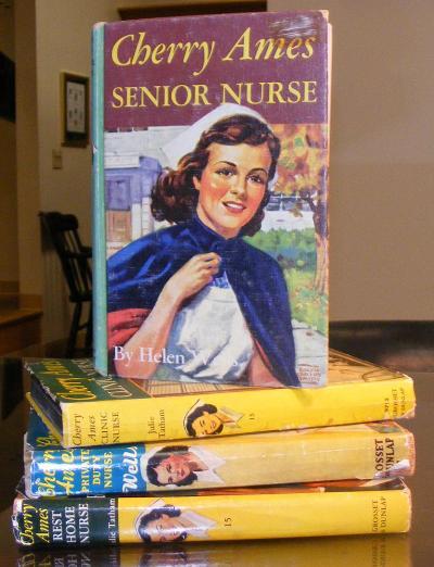 A stack of Cherry Ames books on display at UVA's Nursing History Center
