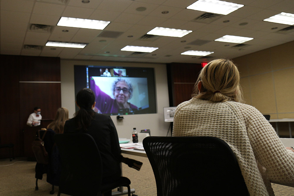 An image of ENACT nurses and Jill Hanken, of the Virginia Law Poverty Center, who spoke.