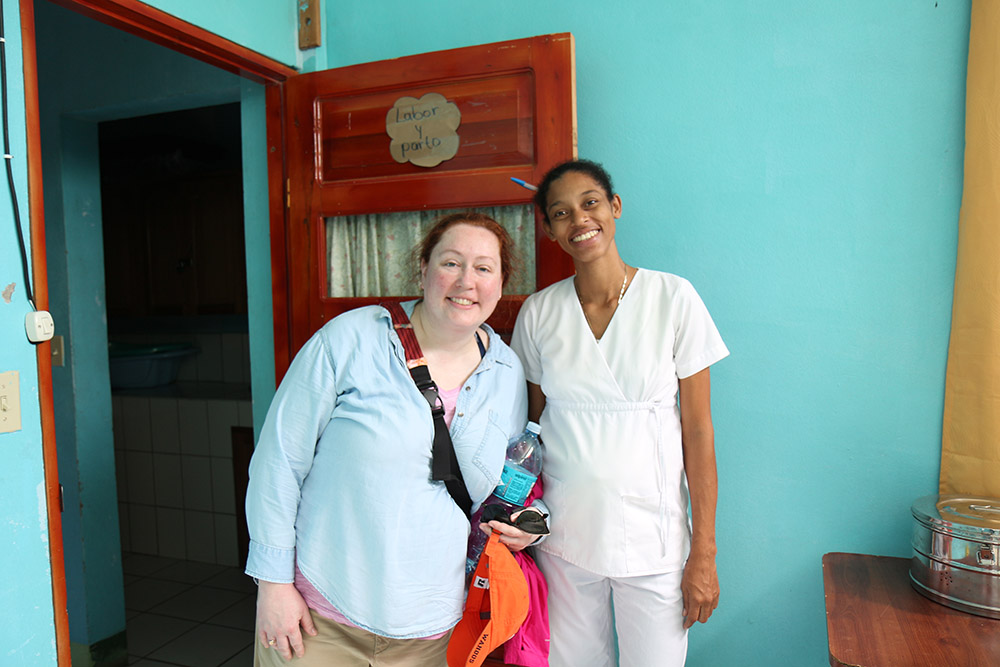 An image of public health nurse and prof. Emma Mitchell and one of her Nicaraguan nurse partner in Pearl Lagoon.