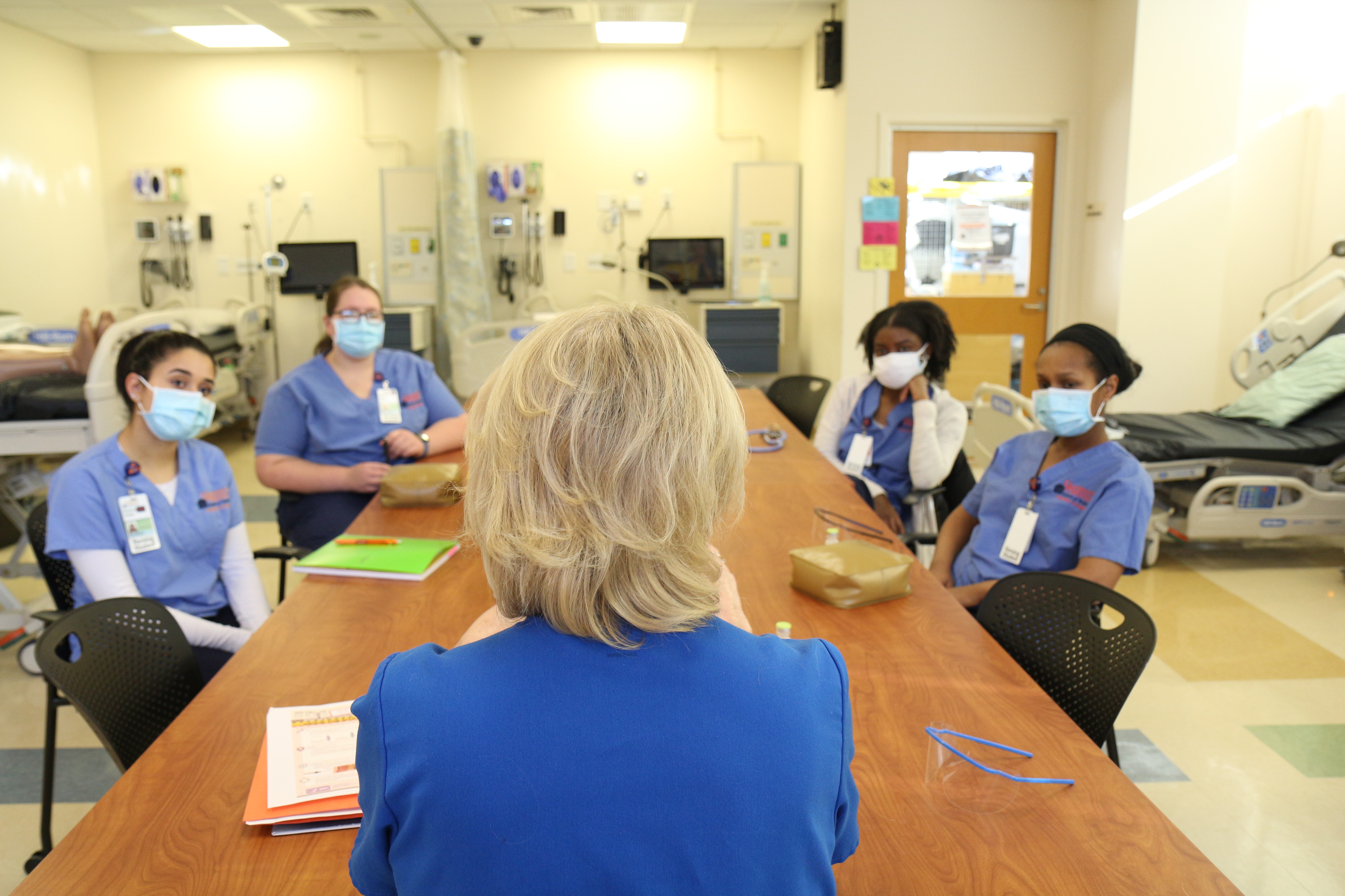 Nursing students in the lab