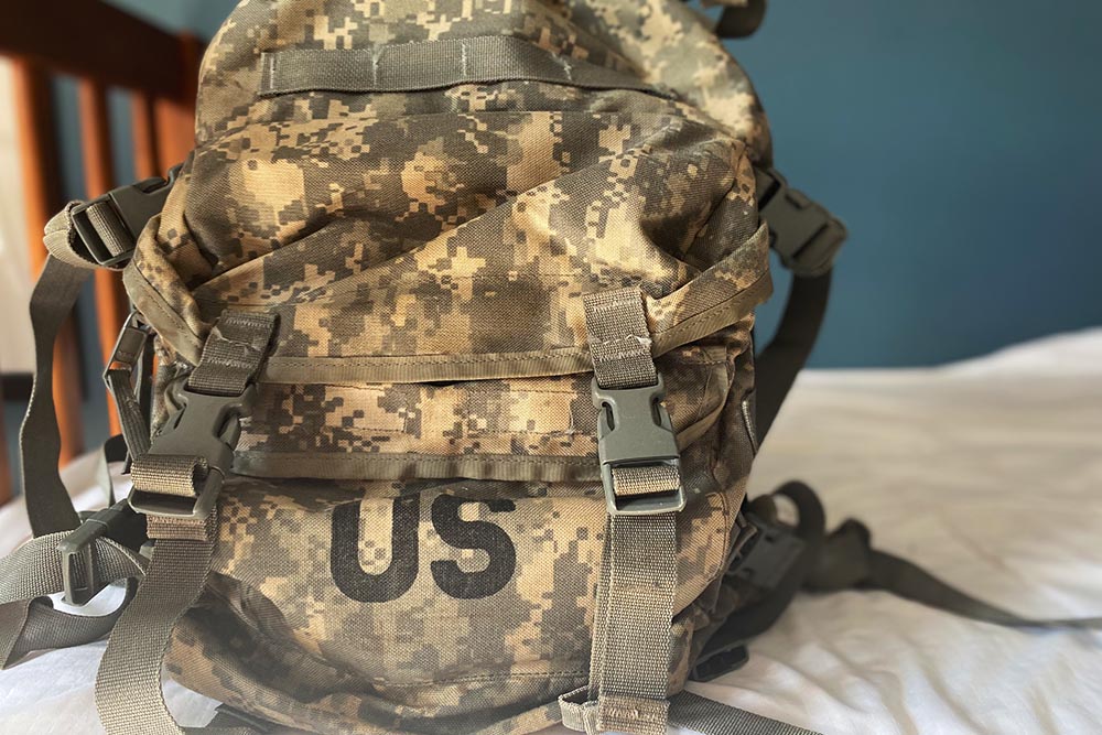 An Army backpack