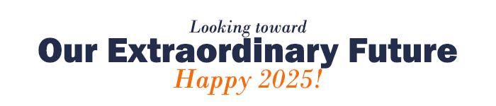 A graphic that reads Our Extraoridinary Future