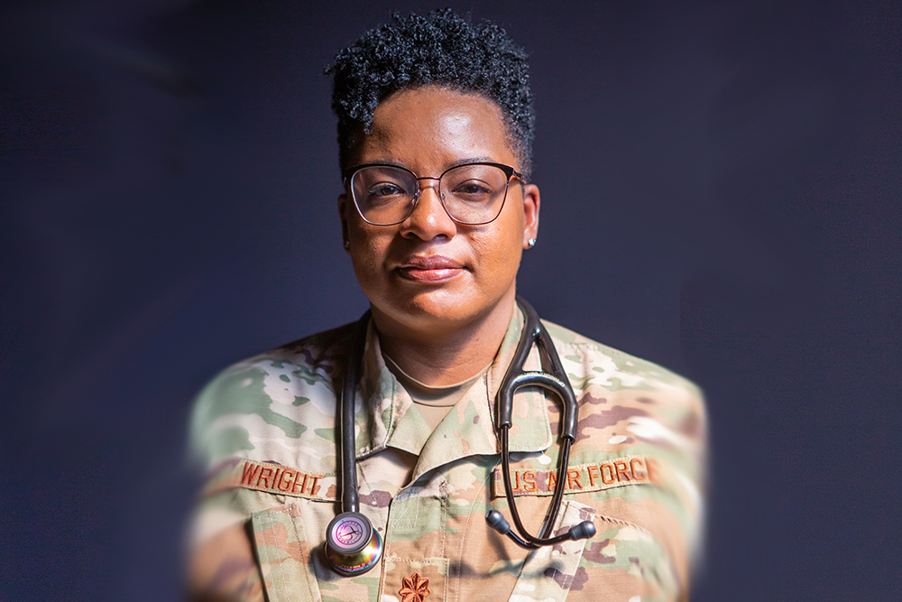 Qaashuntae Wright, Air Force Major, a critical care nurse practitioner, and DNP alumna