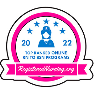 RegisteredNursing.org award badge for the best online nursing programs 2022