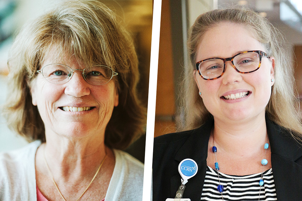 Professors Kathryn Reid and Sarah Craig, who, among others, are teaching RNs and NPs to become nurse educators and mentors