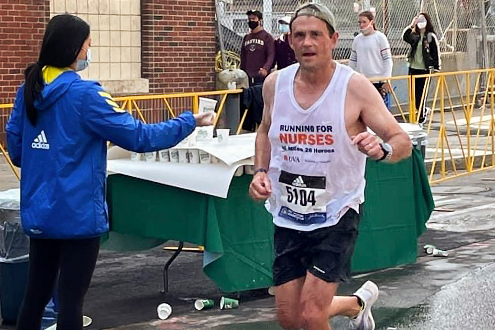Pres. Ryan runs in the Boston Marathon, this time for nurses.