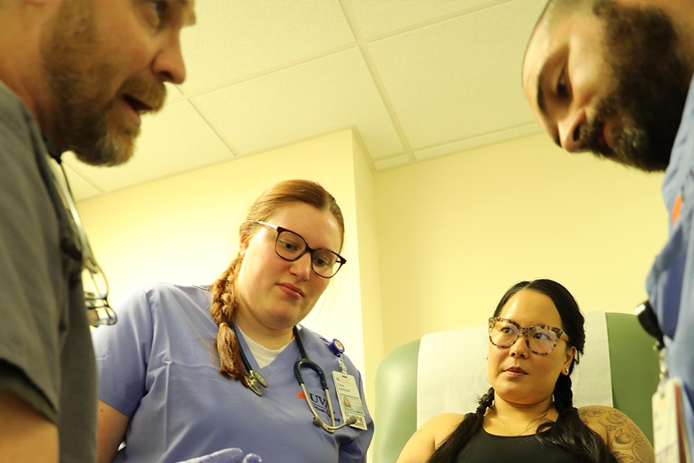 nursing students in lab