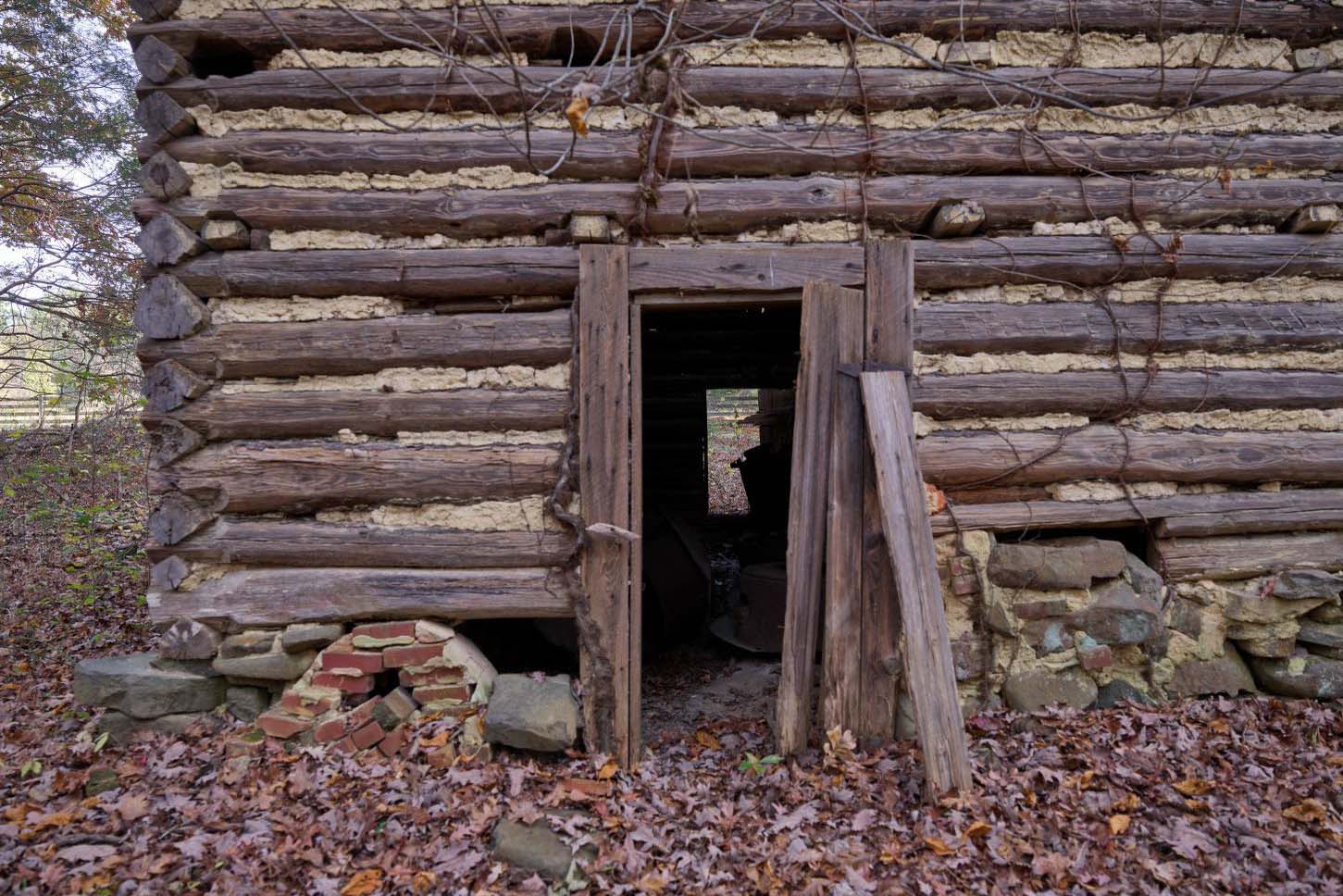 Remnants of a slave cabin at Historic Stagville, N.C., one of the largest plantations of the pre-Civil War South.