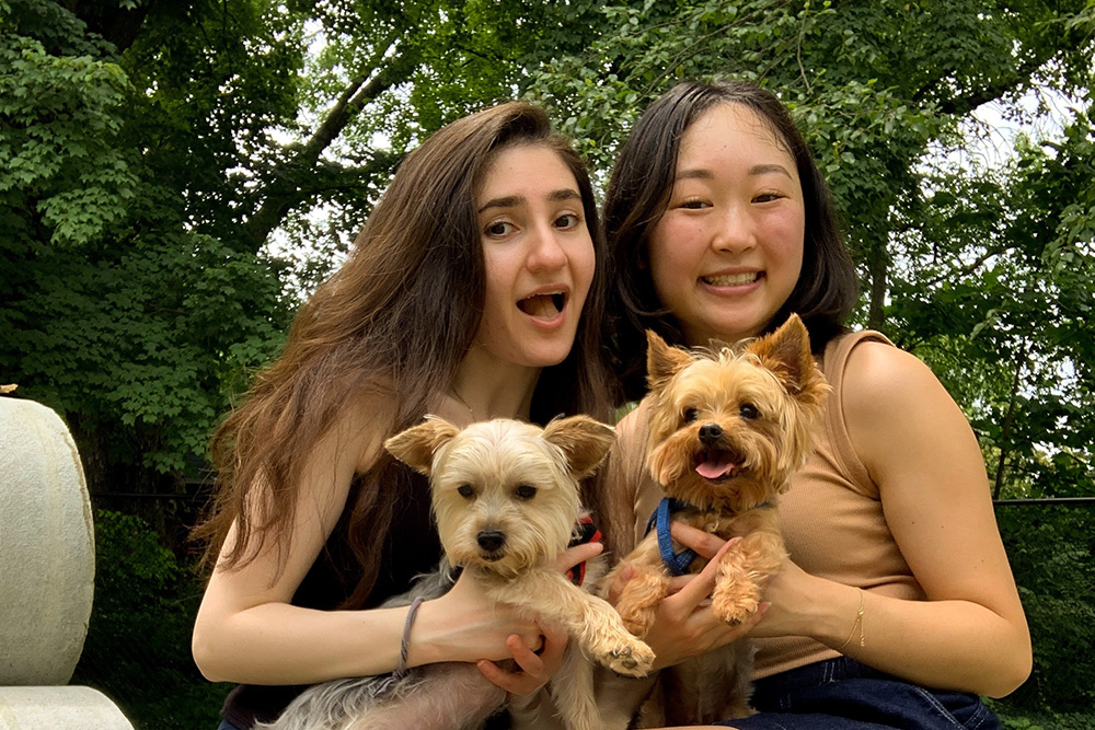 Rn to BSN student Yasaman Khadem, her friend, and her dog Rocky