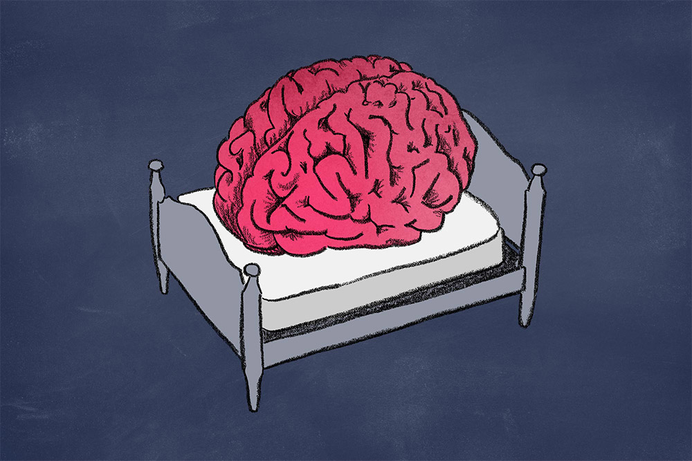 A brain in bed, Meghan Mattos work.