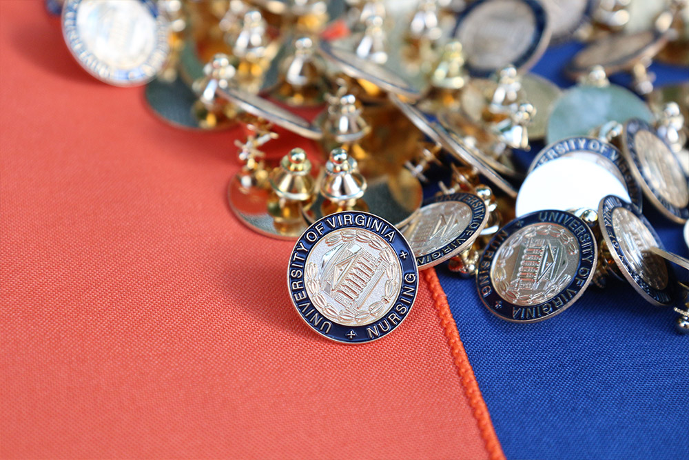 UVA Nursing pins used as part of a reception celebrating BSN class of 2021 graduates.