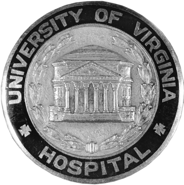 The 1903 U.Va. Hospital School of Nursing pin was replaced by a new design in 1956, when the school became an independent academic unit of the University.	
