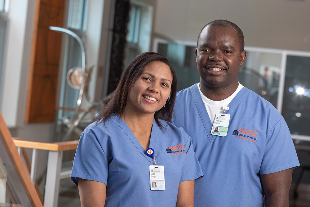 Lucie Ndaya and Paterson Ilunga, CNL students from the DRC who became nurses.