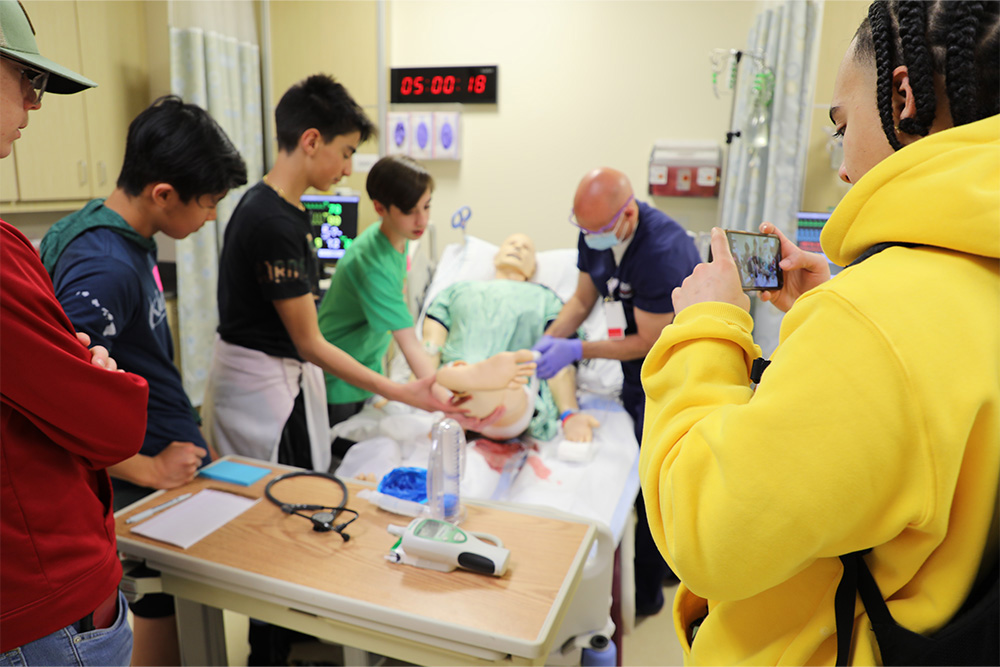Starr Hill Pathways students learn how to tend a bleeding patient