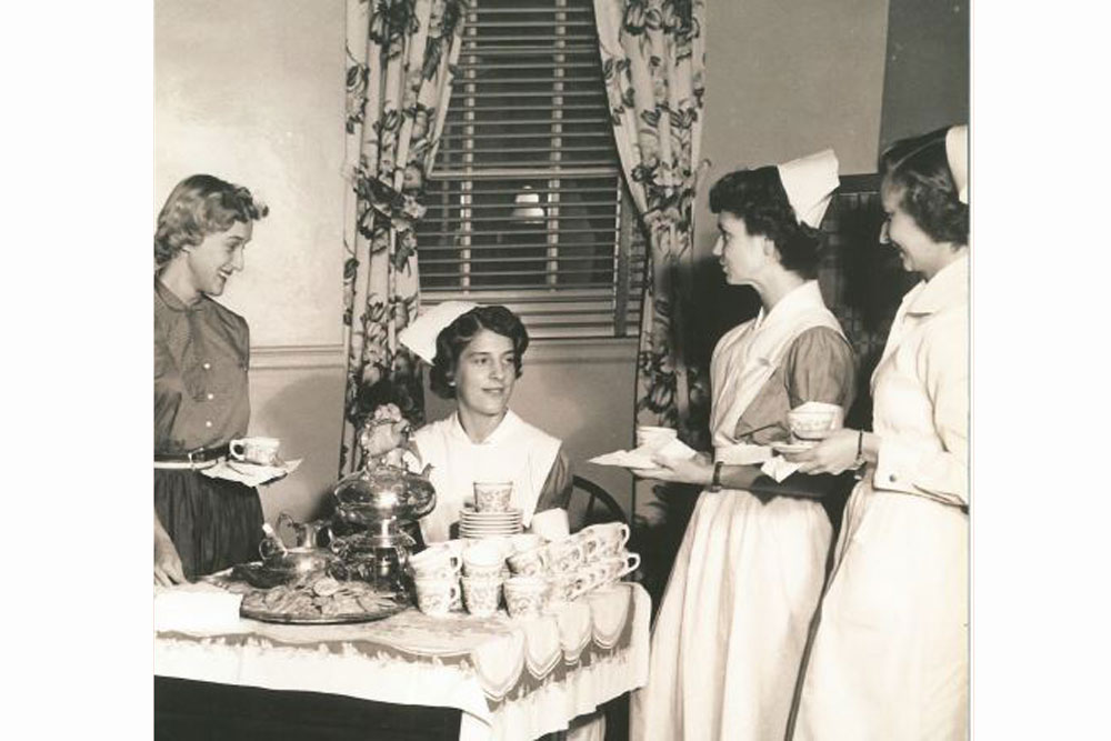 nurses having tea in McKim Hall 1954