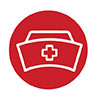 An icon of a nurse's cap to signify scholarship in nursing history.